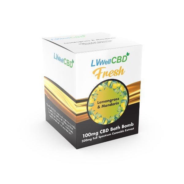 LVWell CBD 500mg CBD Bath Bomb - Lemongrass and Mandarin - Fresh CBD Products LVWell CBD 