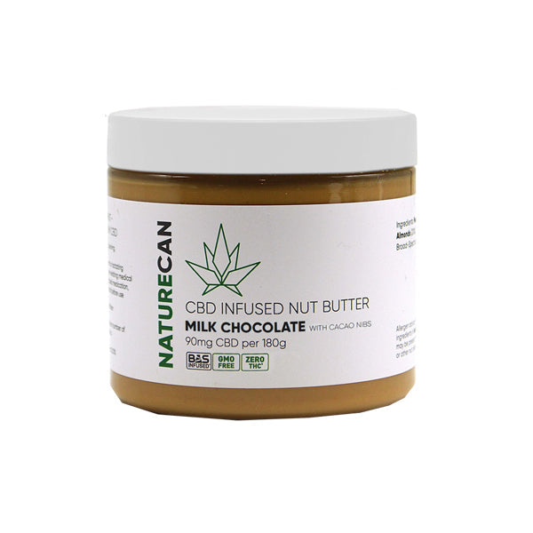 Naturecan 90mg CBD 180g Nut Butter Milk Chocolate with Cacao Nibs CBD Products Naturecan 