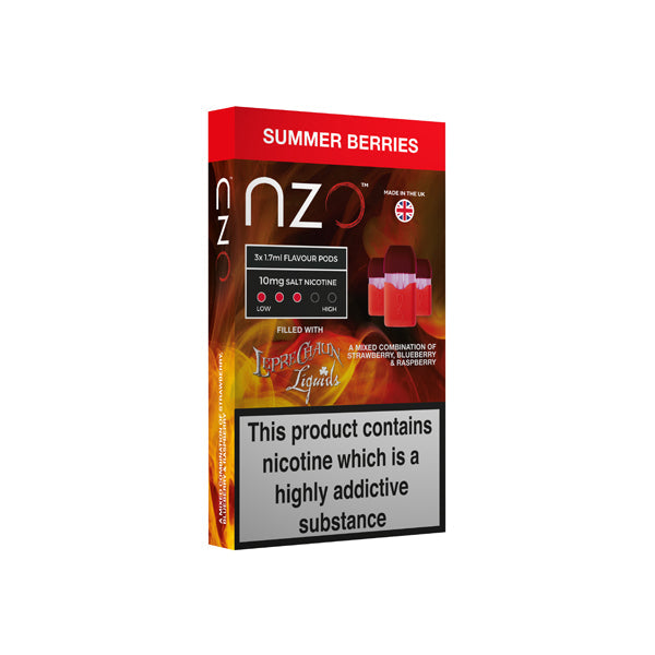 NZO 10mg Leprechaun Liquids Nic Salt (50VG/50PG) Vape Kits NZO Summer Berries 