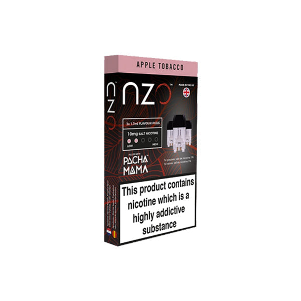 NZO 20mg Salt Cartridges with Pacha Mama Nic Salt (50VG/50PG) Coils NZO Apple Tobacco 