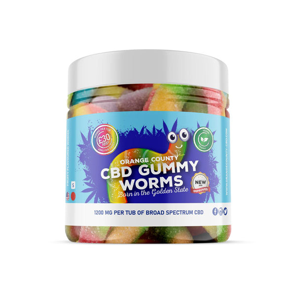 Orange County 1200mg CBD Gummy Worms - Small Pack CBD Products Orange County 