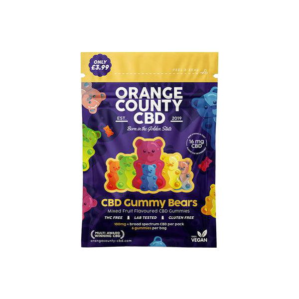 Orange County CBD 100mg Mini CBD Gummy Bears - 6 Pieces CBD Products Orange County 