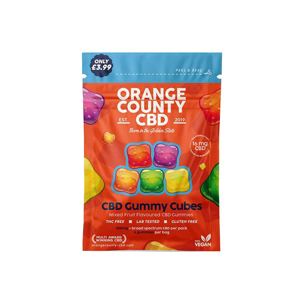 Orange County CBD 100mg Mini CBD Gummy Cubes - 6 Pieces CBD Products Orange County 