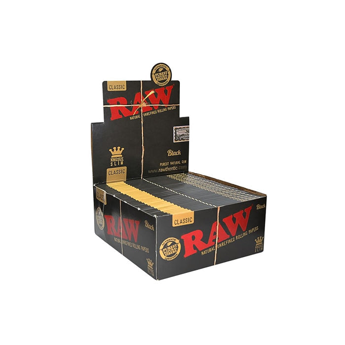 Raw Classic King Size Slim Black Rolling Papers Smoking Products Raw 
