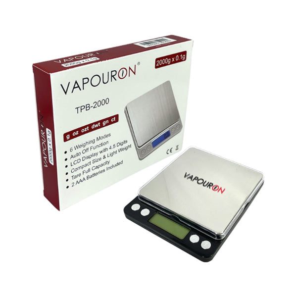 Vapouron TPB Series 0.1g - 2000g Digital Scale (TPB-2000) Smoking Products Vapouron 