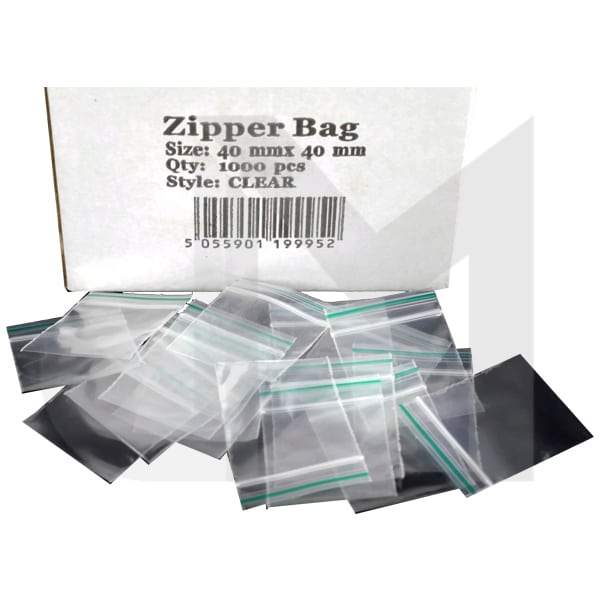 Zipper Branded 40mm x 40mm Clear Bags Smoking Products Zipper 