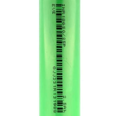 EVE 25P - 18650 Battery - 2500mAh - 20A -Max 55W Single / Max 110W Dual